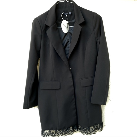 Black coat/jacket with lace trim! - Picture 1 of 4